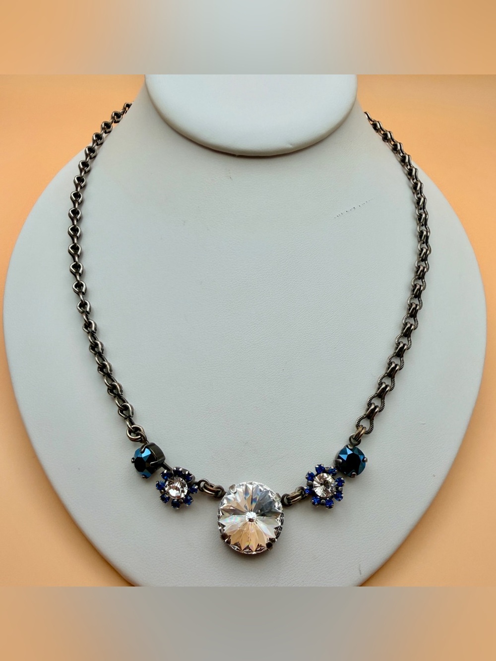Uptown Designs Crystal Necklace-Blue Accents Y2K 2000s Vintage Stunning